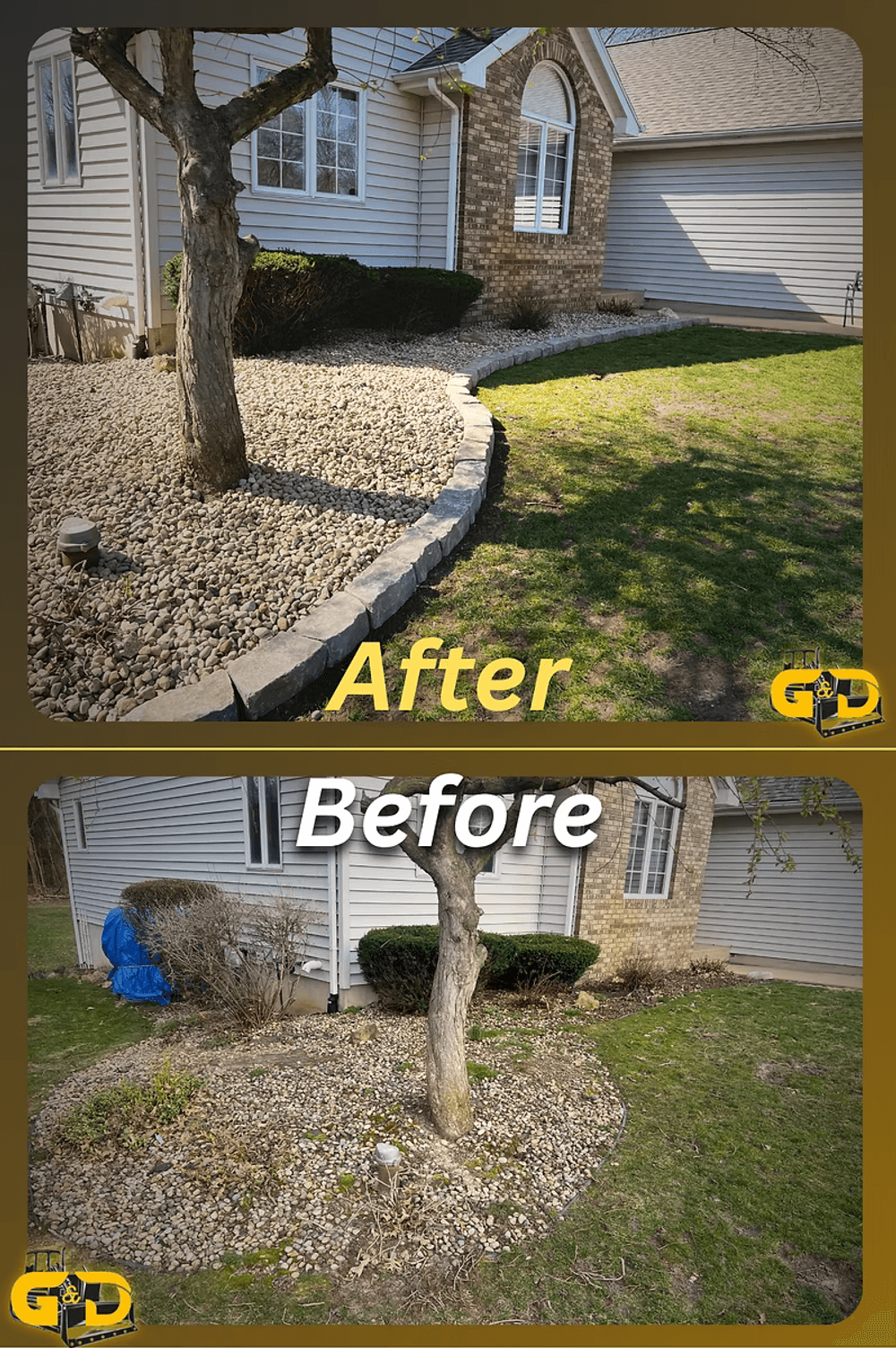 Rock Bed Restoration with Block Edging in Kalamazoo