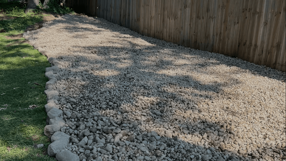 River Rock Bed with Boulder Edging in Kalamazoo