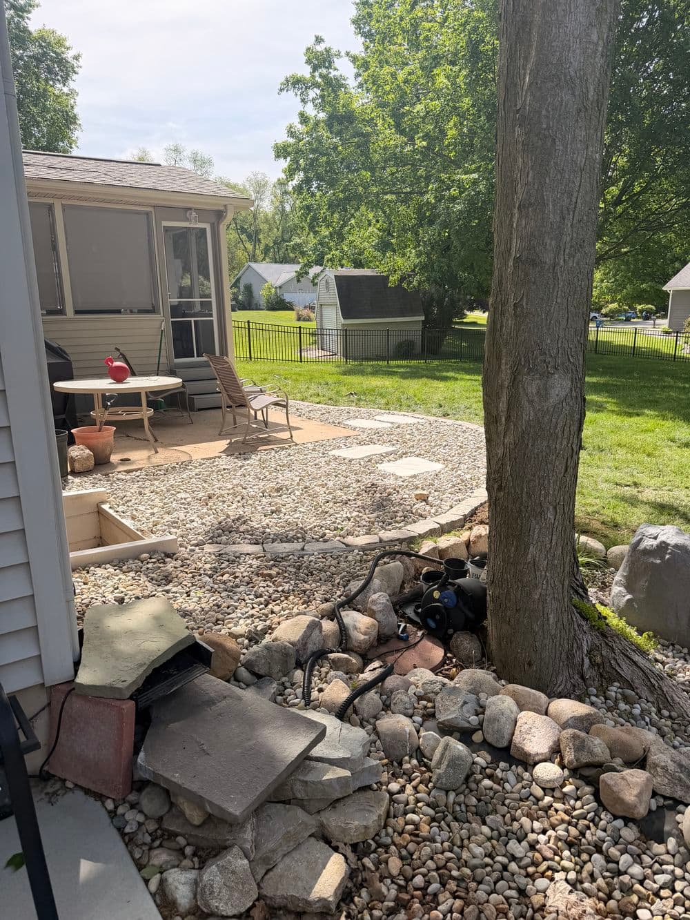 Gallery photos for Patio Extension with Flagstone, River Rock and Paver Edging in Kalamazoo: Image #2