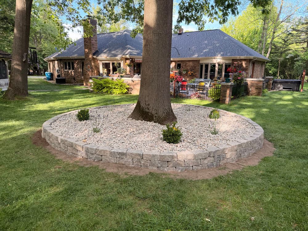 Gallery photos for Paver Tree Ring with Boxwoods and Lavender in Kalamazoo: Image #2