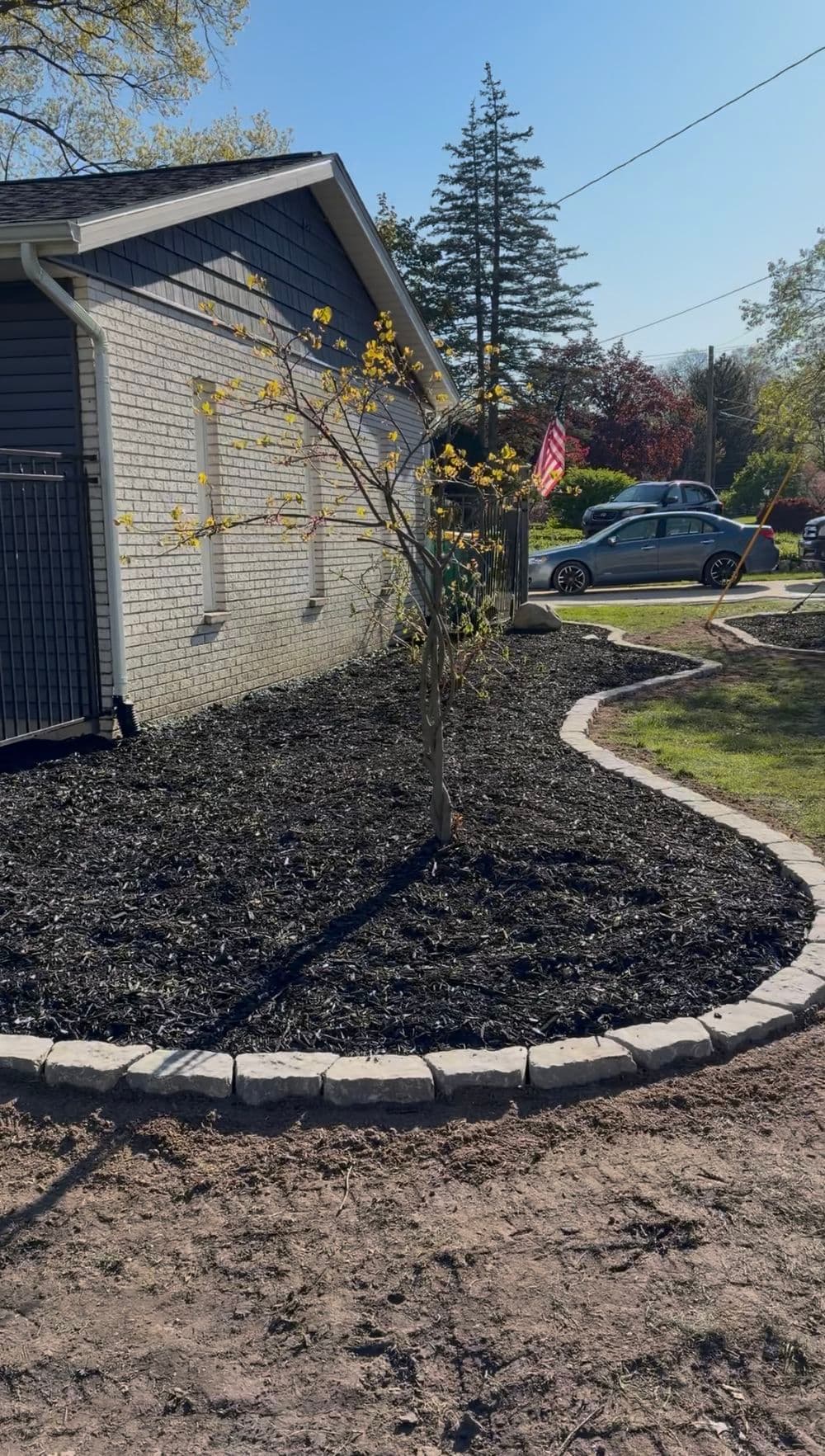 Gallery photos for Paver Edging and Mulch Bed Install in Portage: Image #1