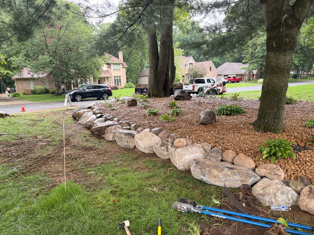 Gallery photos for Boulder Garden Bed build in Kalamazoo: Image #2