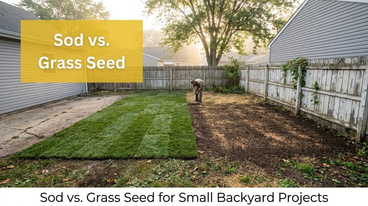 Sod vs. Grass Seed for Small Backyard Projects image